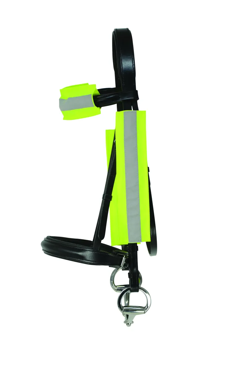 Hy Equestrian Reflector Bridle Bands - Yellow-1